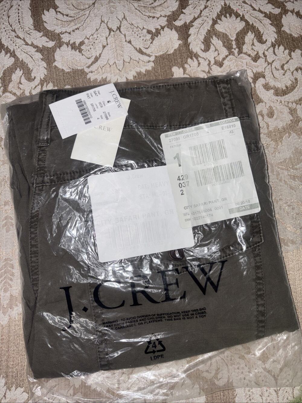 J.Crew Women's Green Safari Pants Size 4 - New With Tags (NWT)